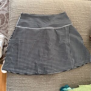 YPB Abercrombie Black and White Gingham A-Line Skort